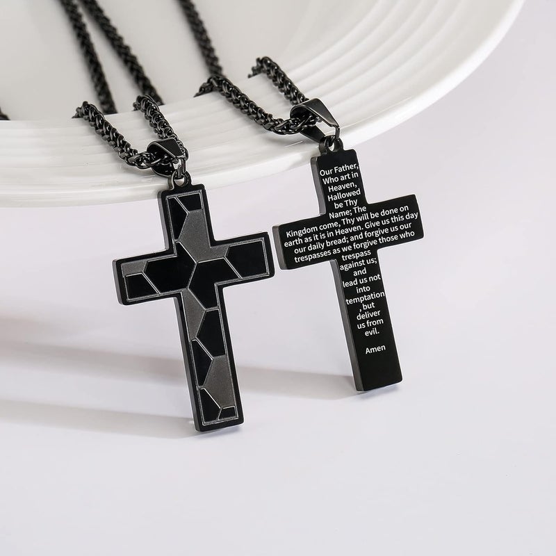 GLITTO Store Soccer Cross Necklace for Boys Men Stainless Steel Bible Verse Pendant with20+2 Inch First Communion Baptism Religious Sports Jewelry Gift - Image 3